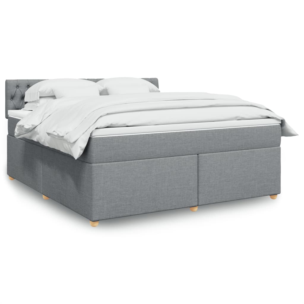 Boxspring met matras stof lichtgrijs 180x200 cm is nu te koop bij PeponiXL, paradijselijk wonen!
