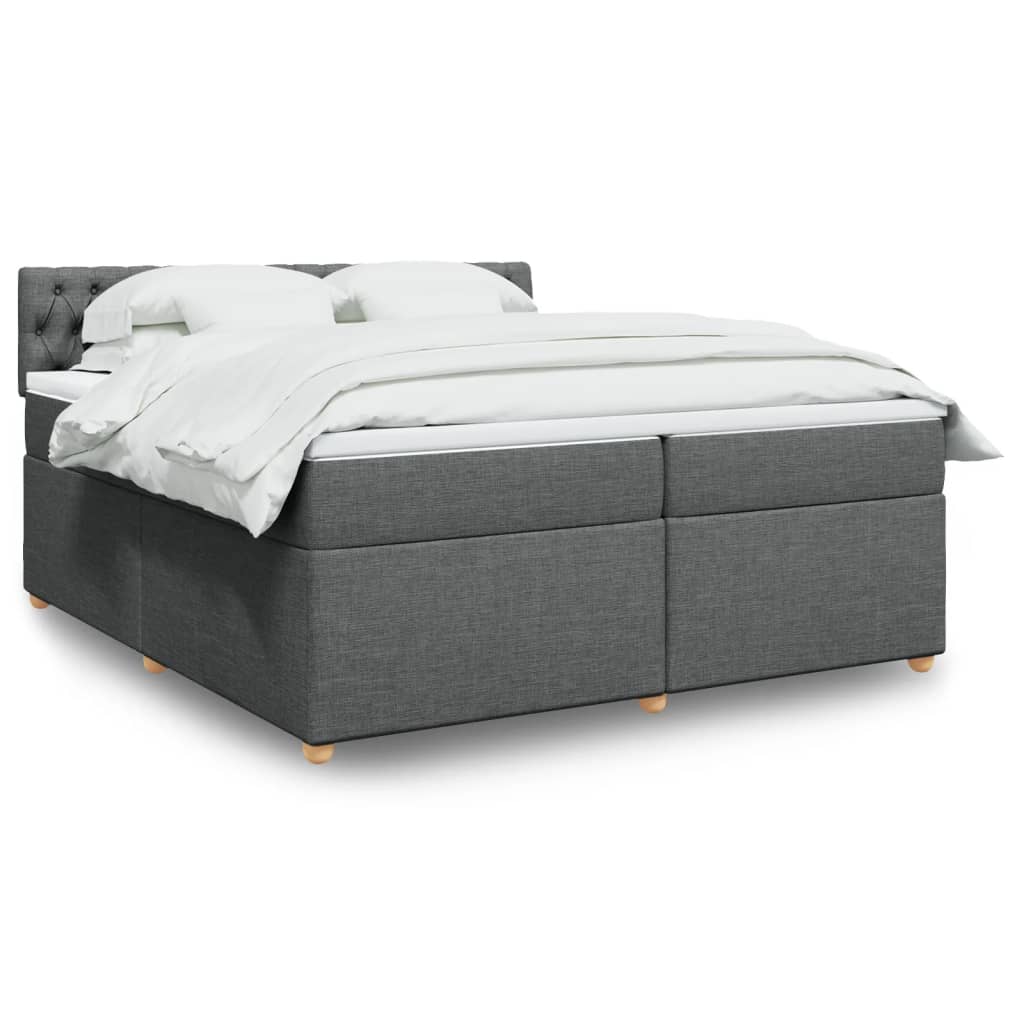 Boxspring met matras stof donkergrijs 200x200 cm is nu te koop bij PeponiXL, paradijselijk wonen!