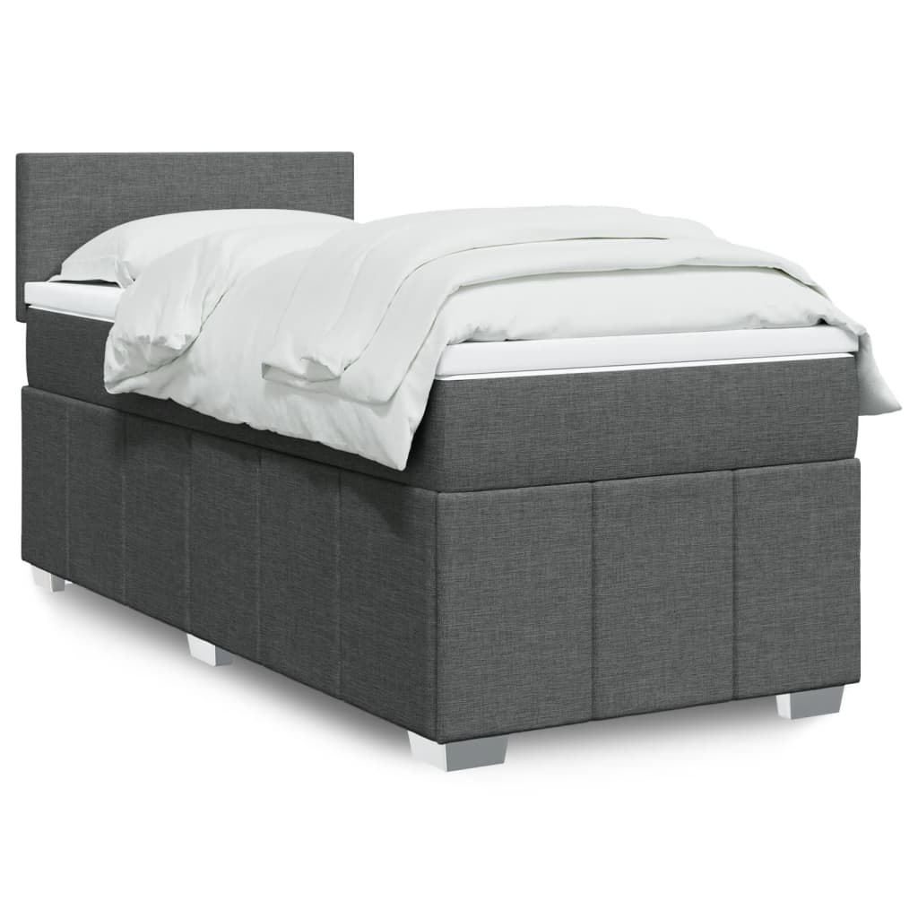Boxspring met matras stof donkergrijs 90x200 cm is nu te koop bij PeponiXL, paradijselijk wonen!