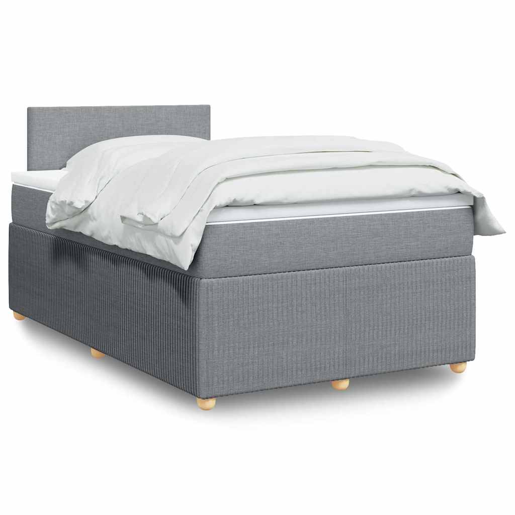 Boxspring met matras stof lichtgrijs 120x200 cm is nu te koop bij PeponiXL, paradijselijk wonen!