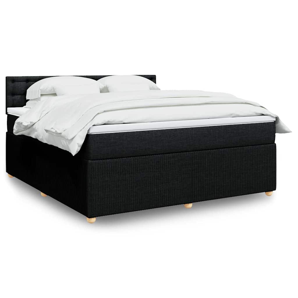 Boxspring met matras stof zwart 180x200 cm is nu te koop bij PeponiXL, paradijselijk wonen!