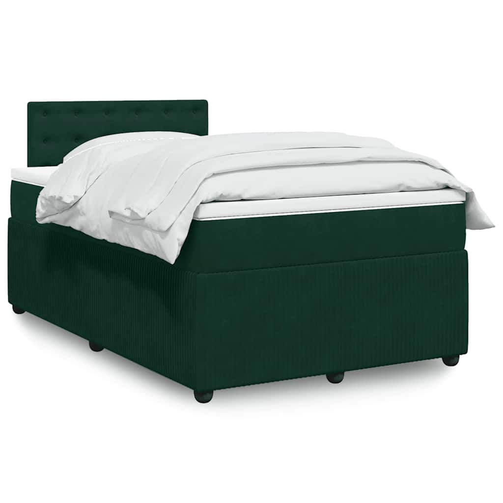 Boxspring met matras fluweel donkergroen 120x190 cm is nu te koop bij PeponiXL, paradijselijk wonen!