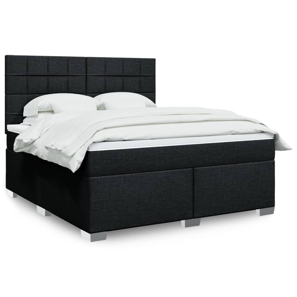 Boxspring met matras stof zwart 180x200 cm is nu te koop bij PeponiXL, paradijselijk wonen!