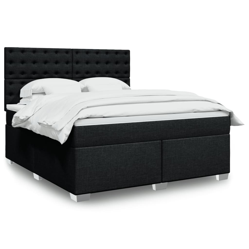 Boxspring met matras stof zwart 180x200 cm is nu te koop bij PeponiXL, paradijselijk wonen!