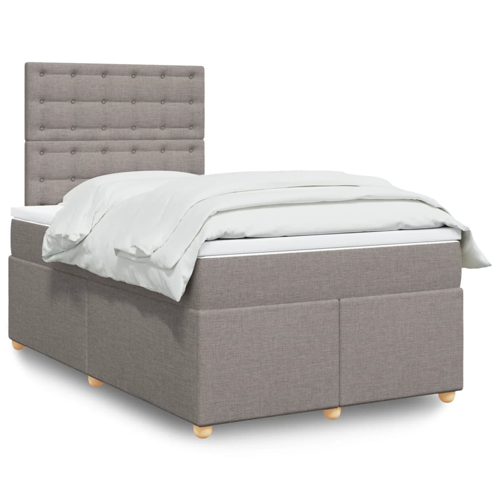 Boxspring met matras stof taupe 120x190 cm is nu te koop bij PeponiXL, paradijselijk wonen!