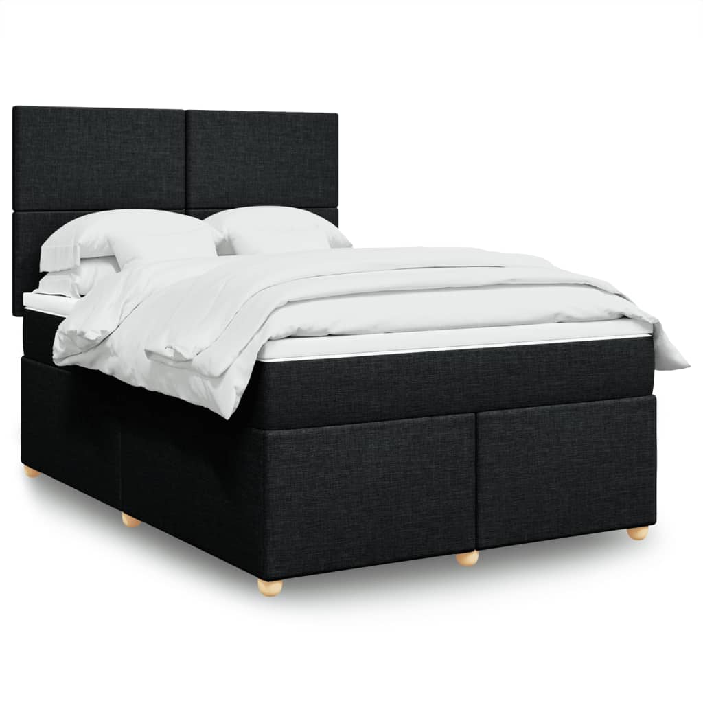 Boxspring met matras stof zwart 140x190 cm is nu te koop bij PeponiXL, paradijselijk wonen!