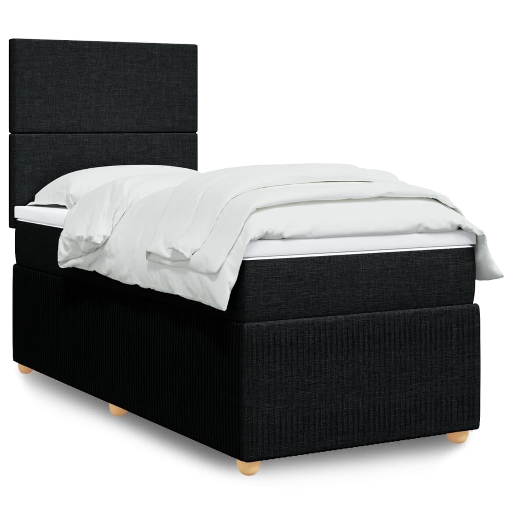 Boxspring met matras stof zwart 80x200 cm is nu te koop bij PeponiXL, paradijselijk wonen!