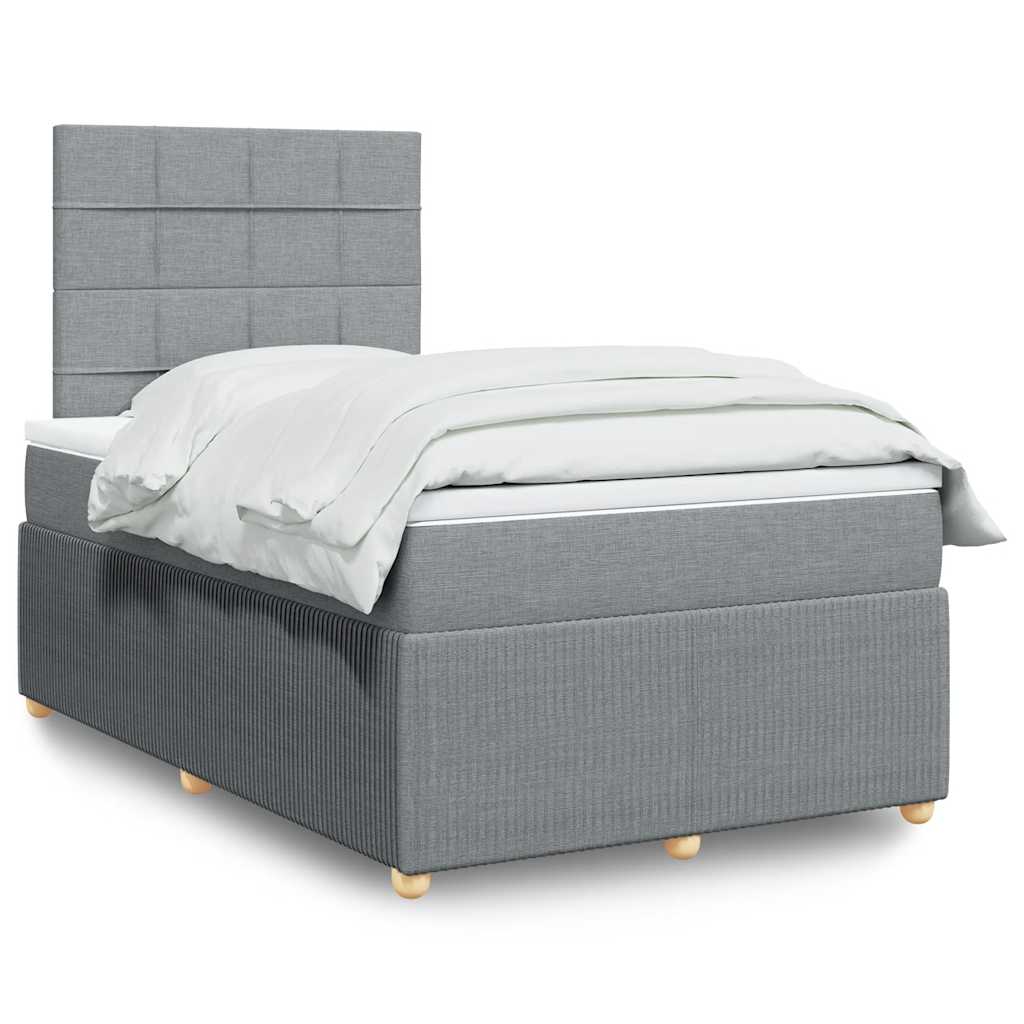 Boxspring met matras stof lichtgrijs 120x200 cm is nu te koop bij PeponiXL, paradijselijk wonen!