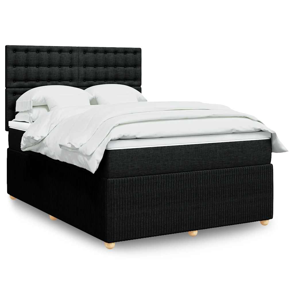 Boxspring met matras stof zwart 140x190 cm is nu te koop bij PeponiXL, paradijselijk wonen!