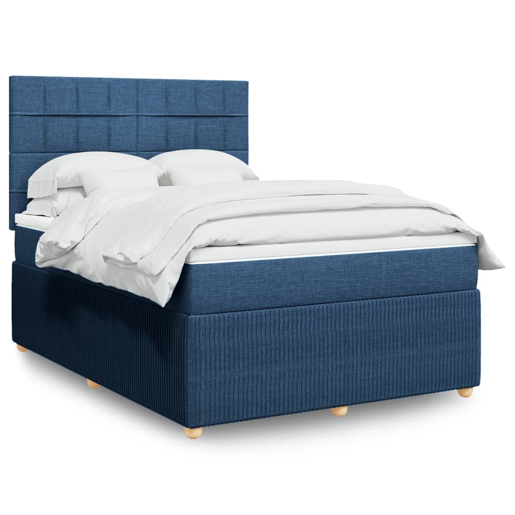 Boxspring met matras stof blauw 160x200 cm is nu te koop bij PeponiXL, paradijselijk wonen!