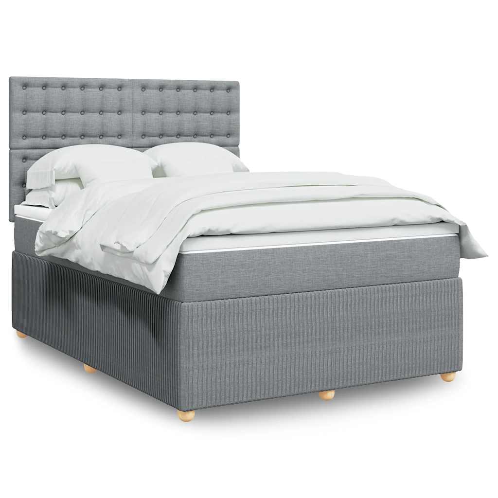 Boxspring met matras stof lichtgrijs 160x200 cm is nu te koop bij PeponiXL, paradijselijk wonen!
