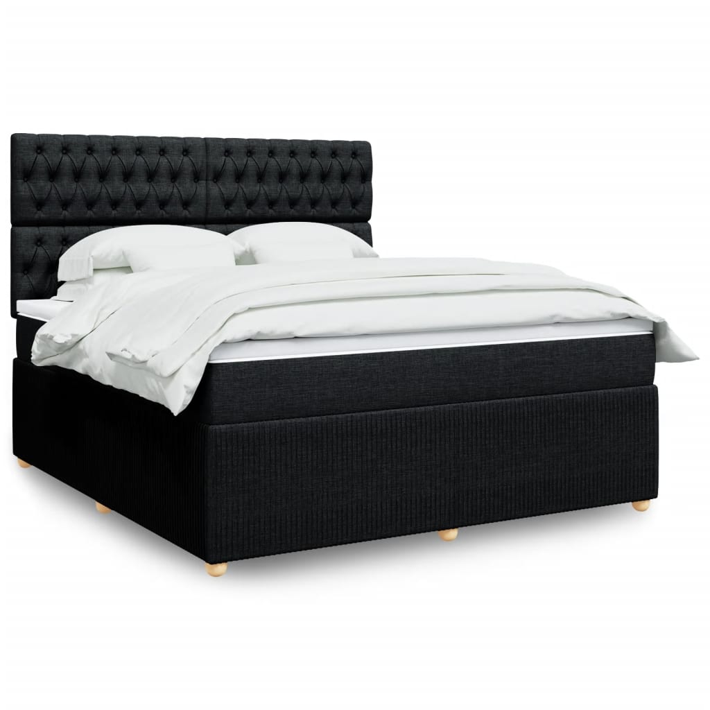 Boxspring met matras stof zwart 180x200 cm is nu te koop bij PeponiXL, paradijselijk wonen!