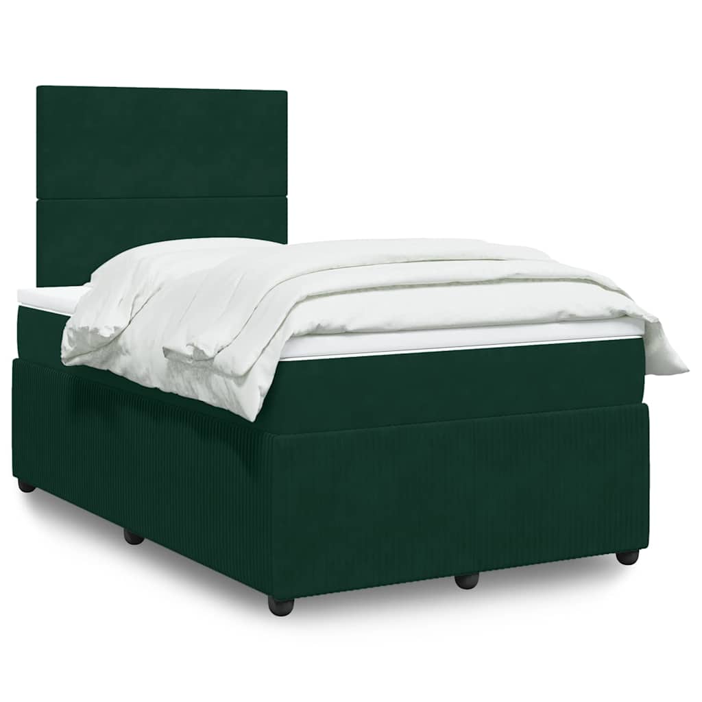 Boxspring met matras fluweel donkergroen 120x190 cm is nu te koop bij PeponiXL, paradijselijk wonen!