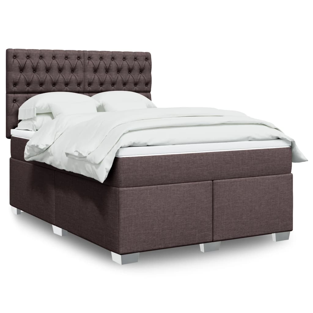 Boxspring met matras stof donkerbruin 160x200 cm is nu te koop bij PeponiXL, paradijselijk wonen!