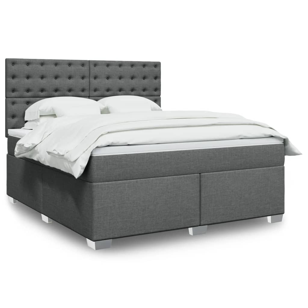 Boxspring met matras stof donkergrijs 180x200 cm is nu te koop bij PeponiXL, paradijselijk wonen!