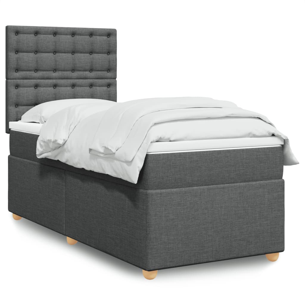 Boxspring met matras stof donkergrijs 80x200 cm is nu te koop bij PeponiXL, paradijselijk wonen!