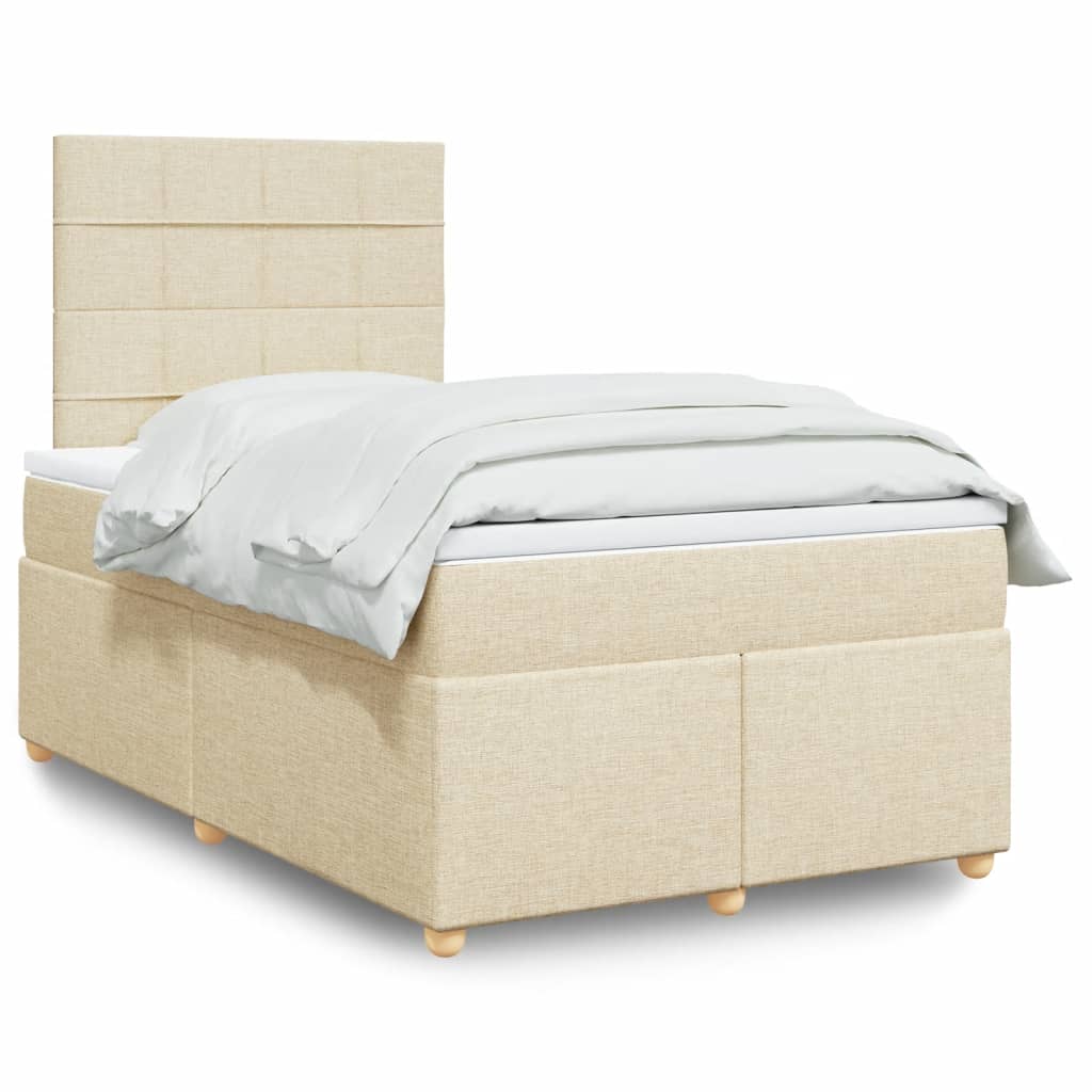 Boxspring met matras stof crèmekleurig 120x200 cm is nu te koop bij PeponiXL, paradijselijk wonen!