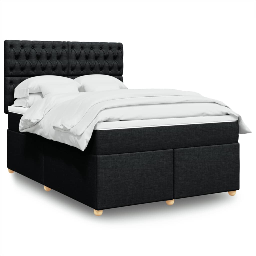 Boxspring met matras stof zwart 160x200 cm is nu te koop bij PeponiXL, paradijselijk wonen!