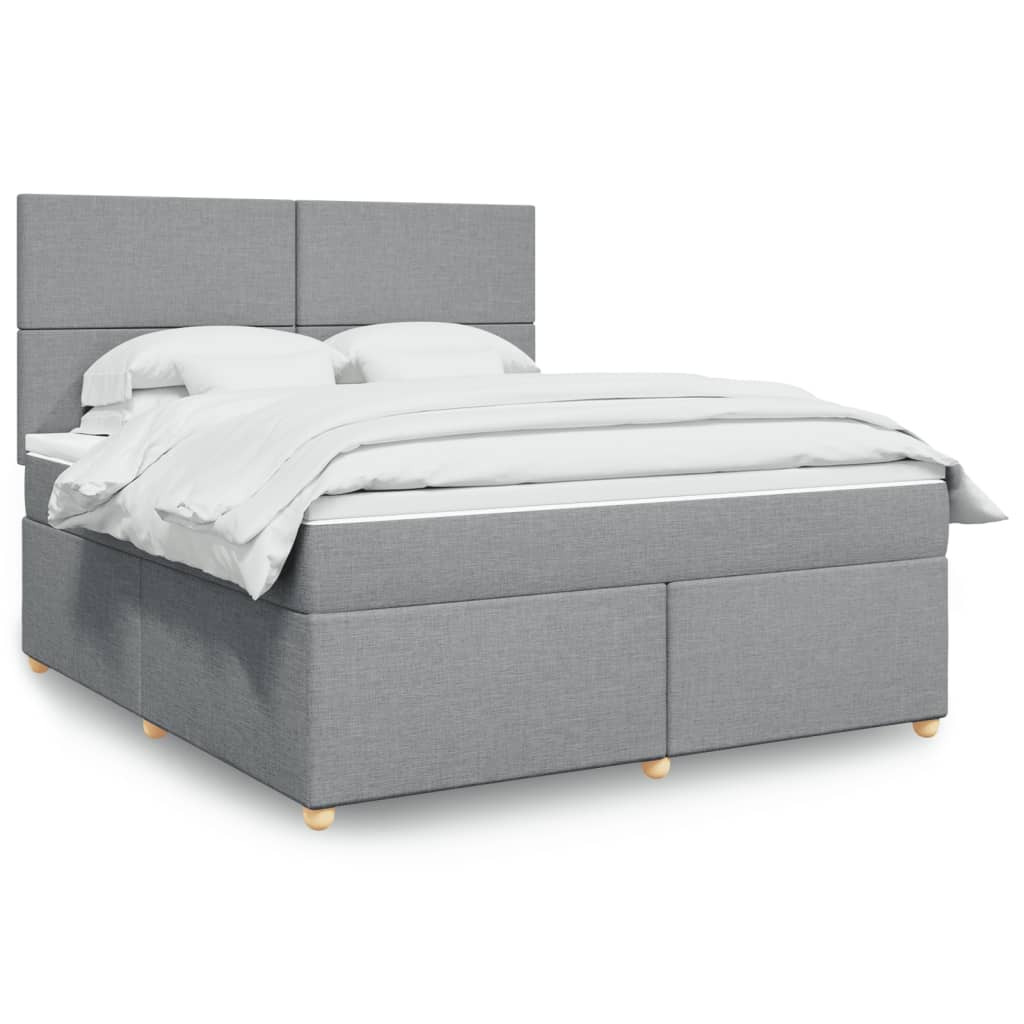 Boxspring met matras stof lichtgrijs 180x200 cm is nu te koop bij PeponiXL, paradijselijk wonen!