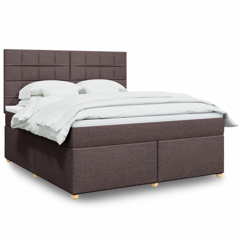 Boxspring met matras stof donkerbruin 180x200 cm is nu te koop bij PeponiXL, paradijselijk wonen!