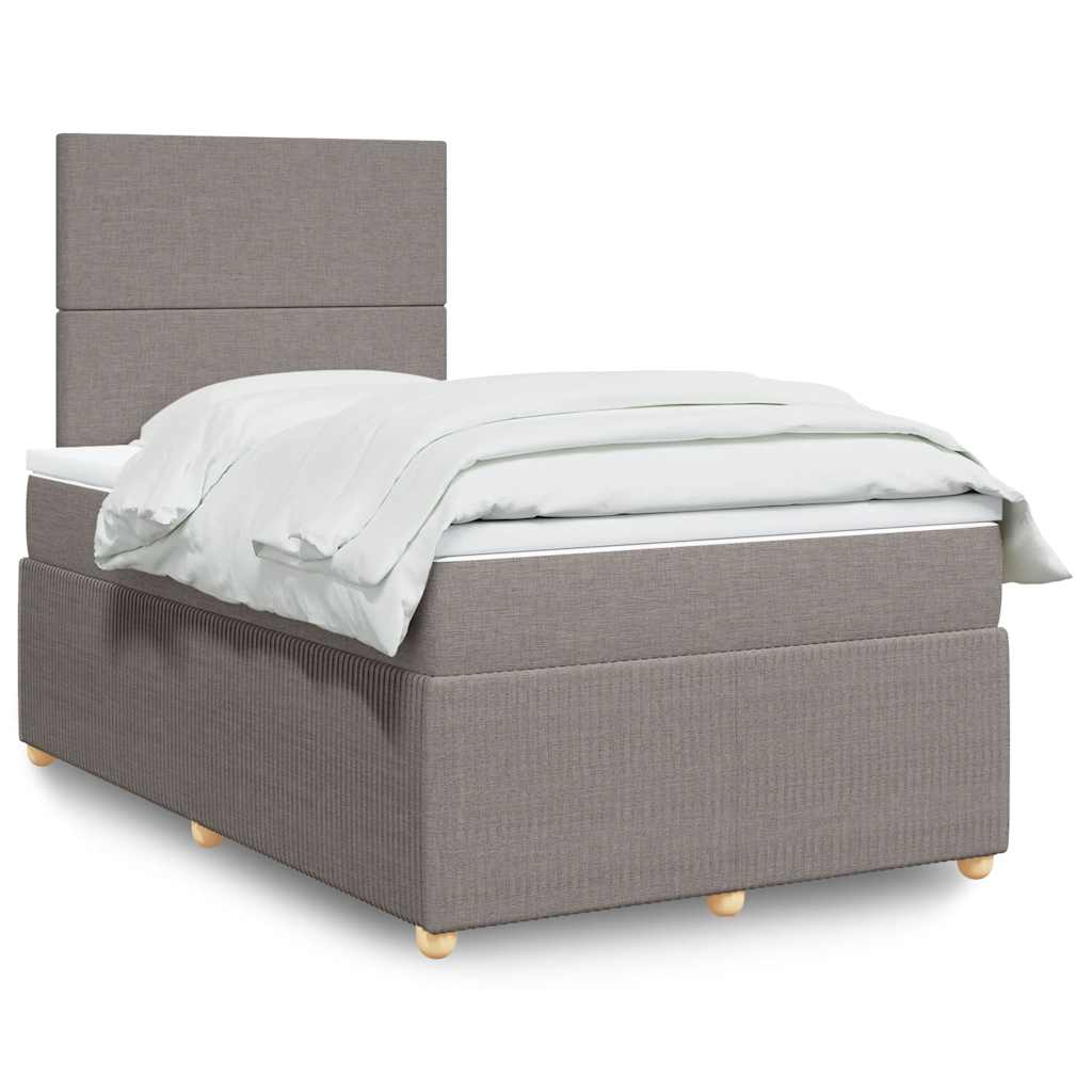 Boxspring met matras stof taupe 120x190 cm is nu te koop bij PeponiXL, paradijselijk wonen!