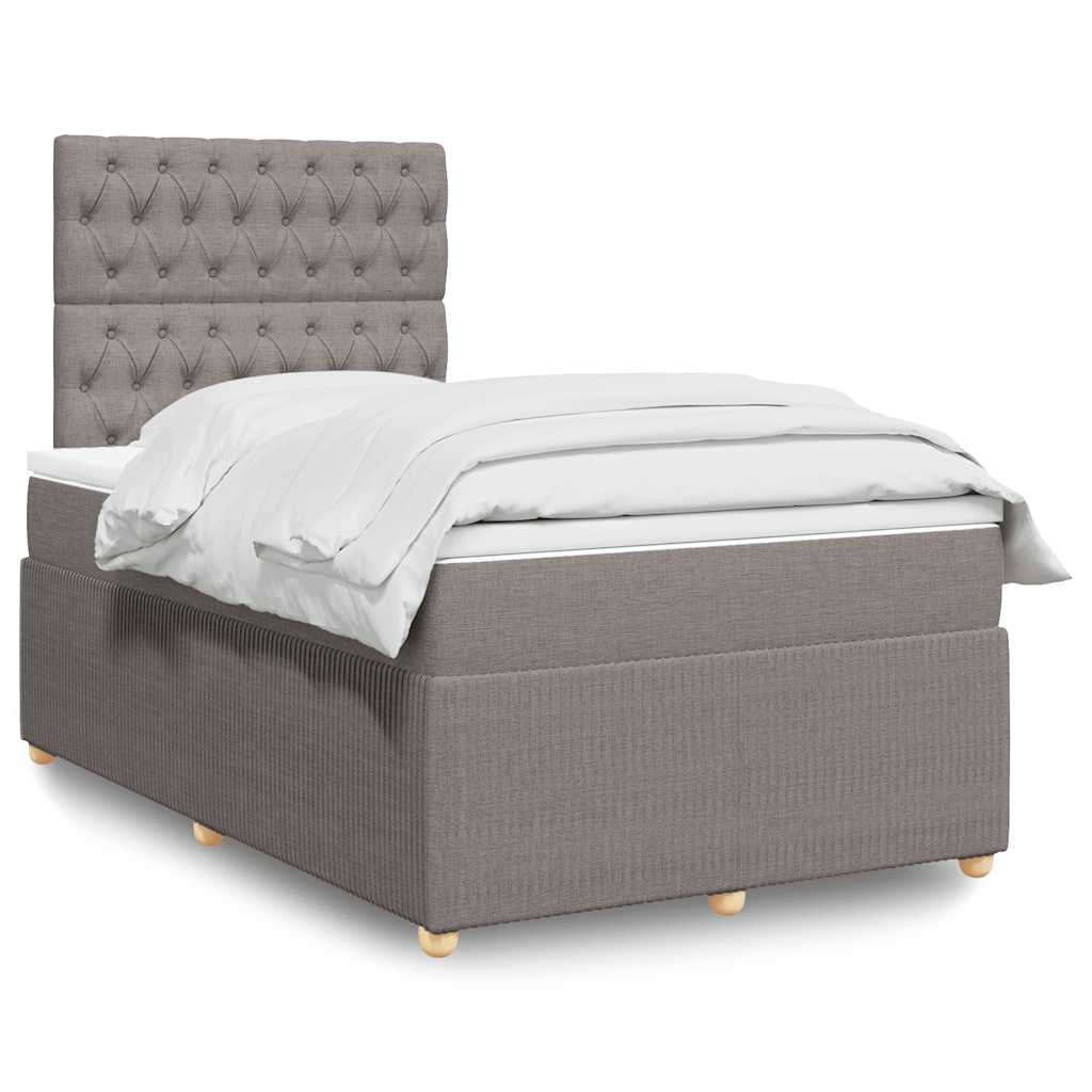 Boxspring met matras stof taupe 120x190 cm is nu te koop bij PeponiXL, paradijselijk wonen!