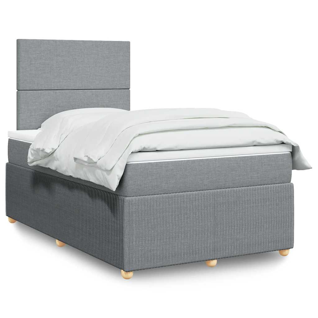 Boxspring met matras stof lichtgrijs 120x200 cm is nu te koop bij PeponiXL, paradijselijk wonen!