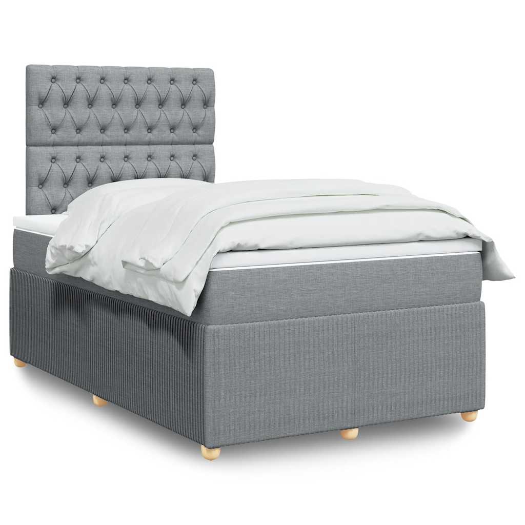 Boxspring met matras stof lichtgrijs 120x200 cm is nu te koop bij PeponiXL, paradijselijk wonen!