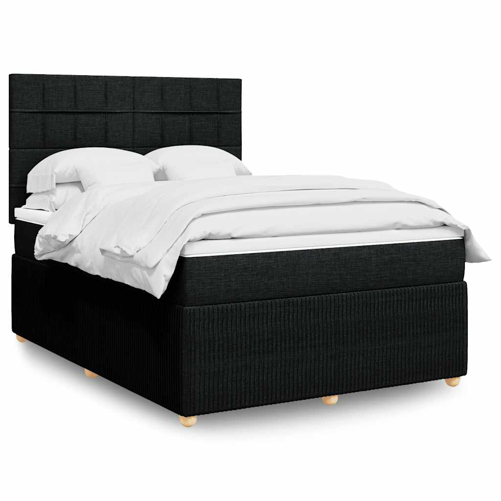 Boxspring met matras stof zwart 140x190 cm is nu te koop bij PeponiXL, paradijselijk wonen!