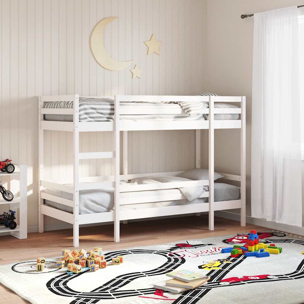 Stapelbed massief grenenhout wit 80x200 cm is nu te koop bij PeponiXL, paradijselijk wonen!