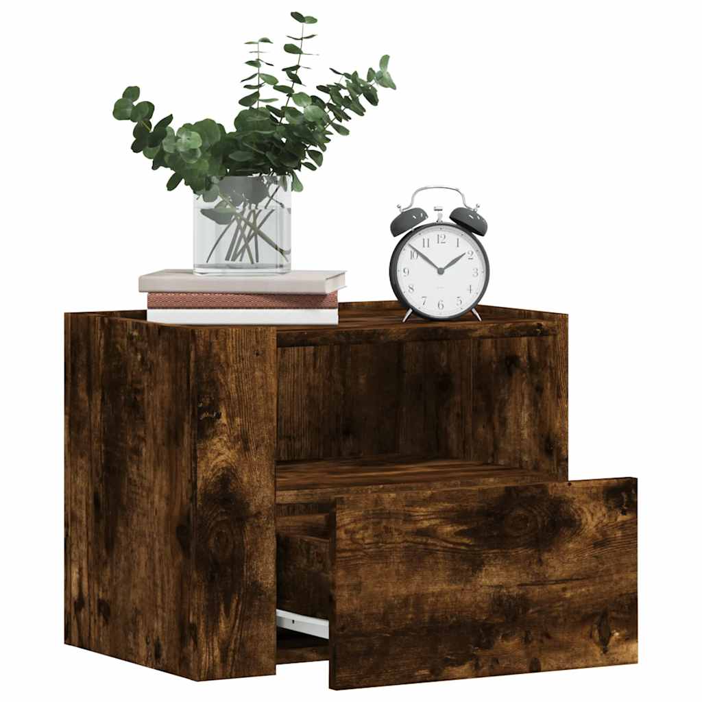 Nachtkastjes 2 st wandgemonteerd 45x30x35 cm gerookt eikenkleur is nu te koop bij PeponiXL, paradijselijk wonen!