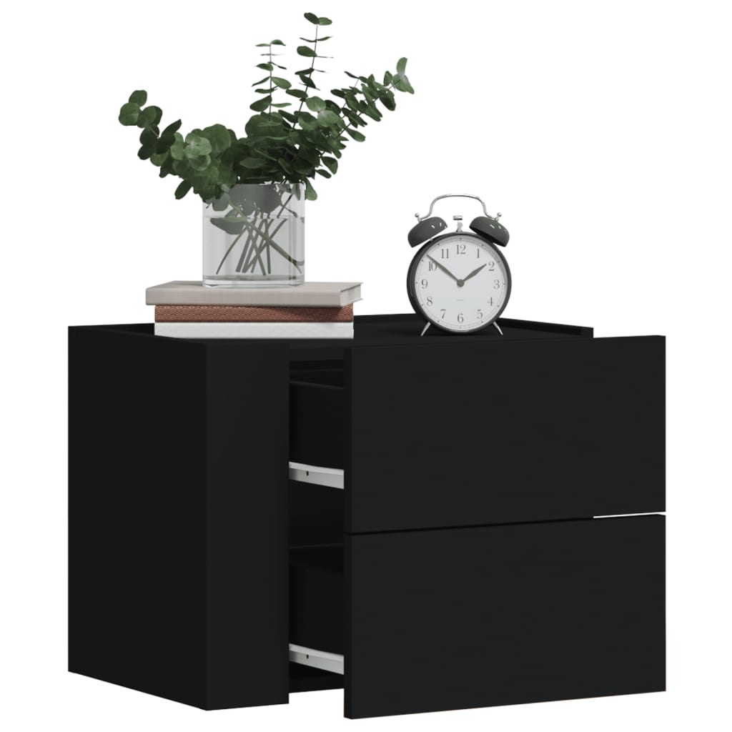 Nachtkastjes wandgemonteerd 2 st 45x30x35 cm zwart is nu te koop bij PeponiXL, paradijselijk wonen!