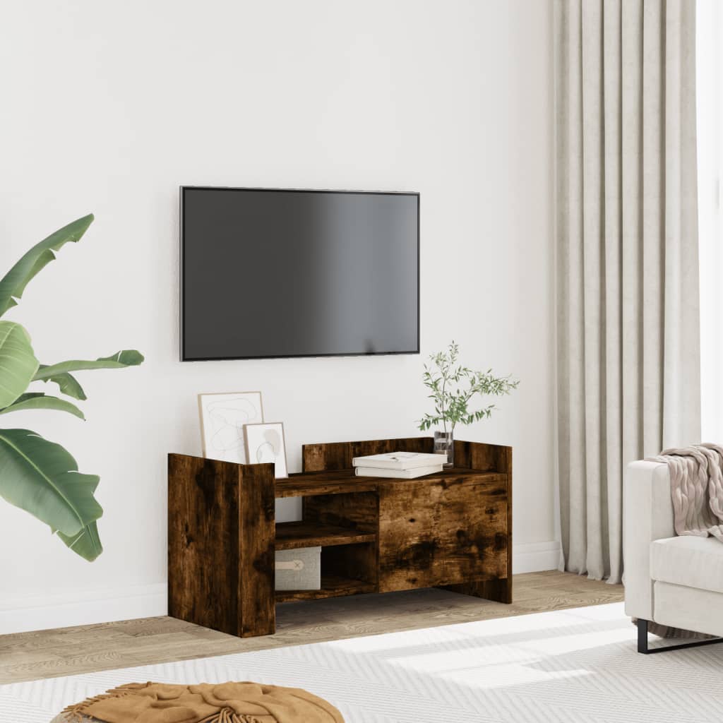 Tv-meubel 80x35x40 cm bewerkt hout gerookt eikenkleurig is nu te koop bij PeponiXL, paradijselijk wonen!
