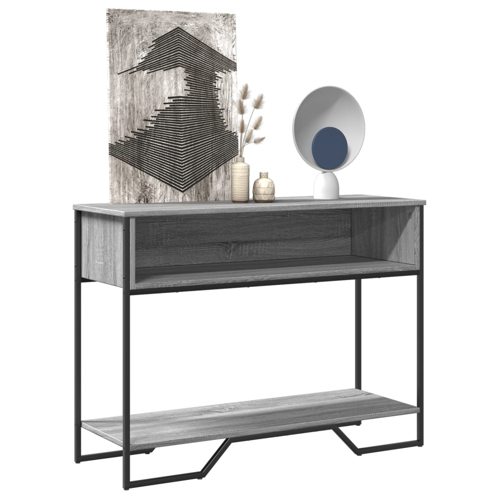 Wandtafel 100x35x74,5 cm bewerkt hout grijs sonoma eikenkleurig is nu te koop bij PeponiXL, paradijselijk wonen!