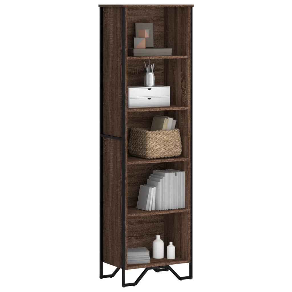 Boekenkast 50x31x169 cm bewerkt hout bruin eikenkleur is nu te koop bij PeponiXL, paradijselijk wonen!