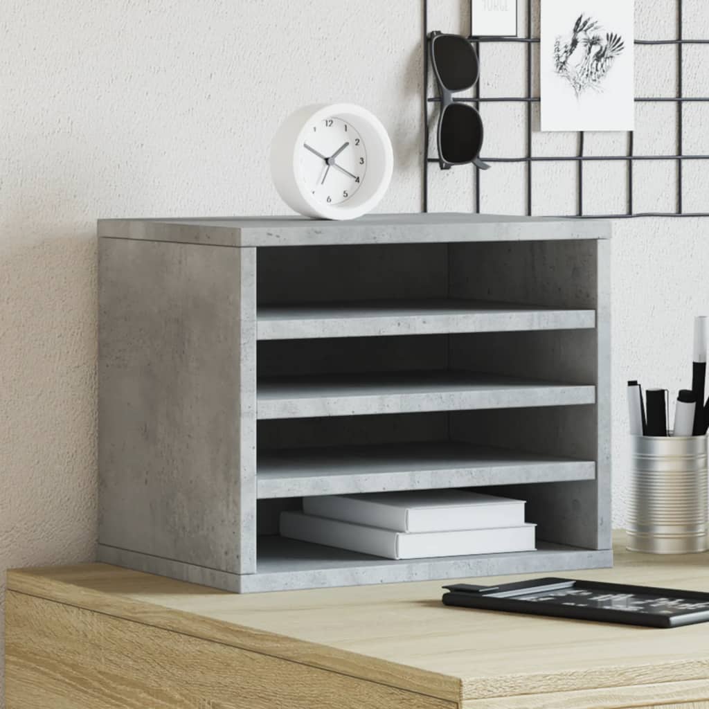 Bureau organiser 36x26x29,5 cm bewerkt hout betongrijs is nu te koop bij PeponiXL, paradijselijk wonen!