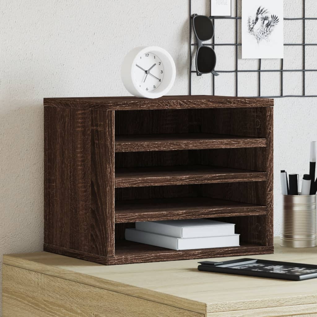 Bureau organiser 36x26x29,5 cm bewerkt hout bruin eikenkleurig is nu te koop bij PeponiXL, paradijselijk wonen!