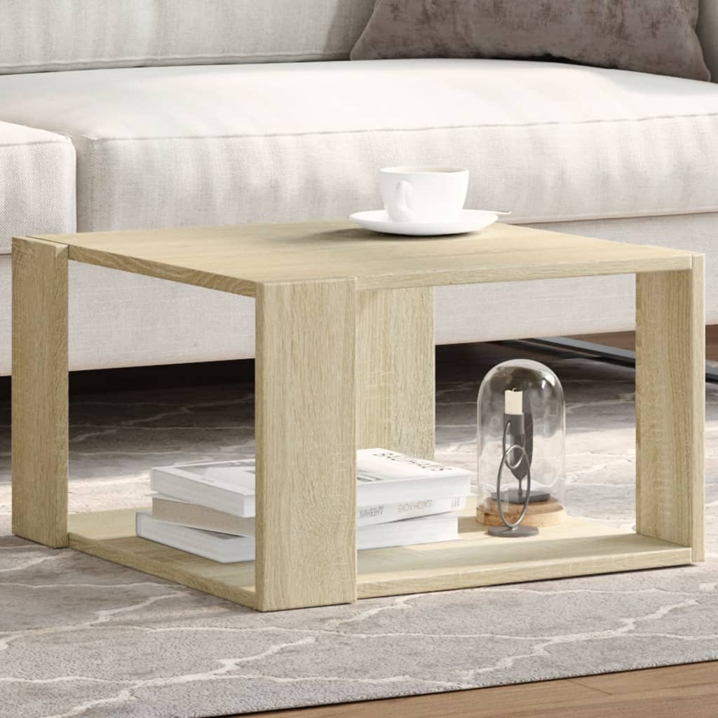 Salontafel 51,5x51,5x30 cm bewerkt hout sonoma eikenkleurig is nu te koop bij PeponiXL, paradijselijk wonen!