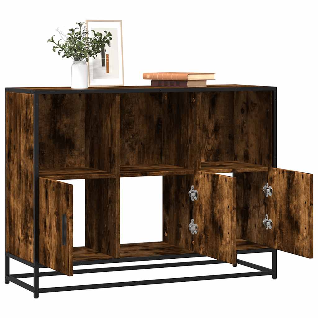Dressoir 100x35x76 cm bewerkt hout gerookt eikenkleurig is nu te koop bij PeponiXL, paradijselijk wonen!
