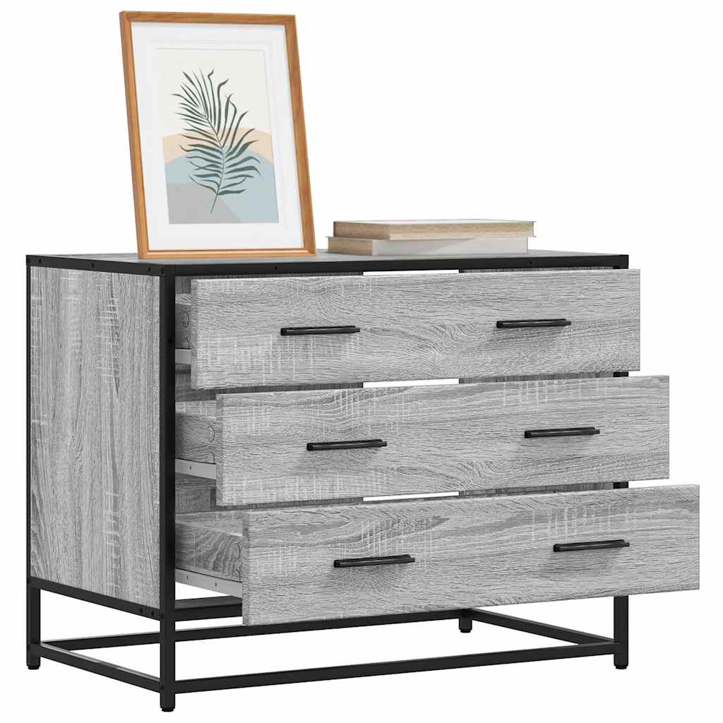 Ladekast 70x41x56 cm bewerkt hout grijs sonoma eikenkleurig is nu te koop bij PeponiXL, paradijselijk wonen!