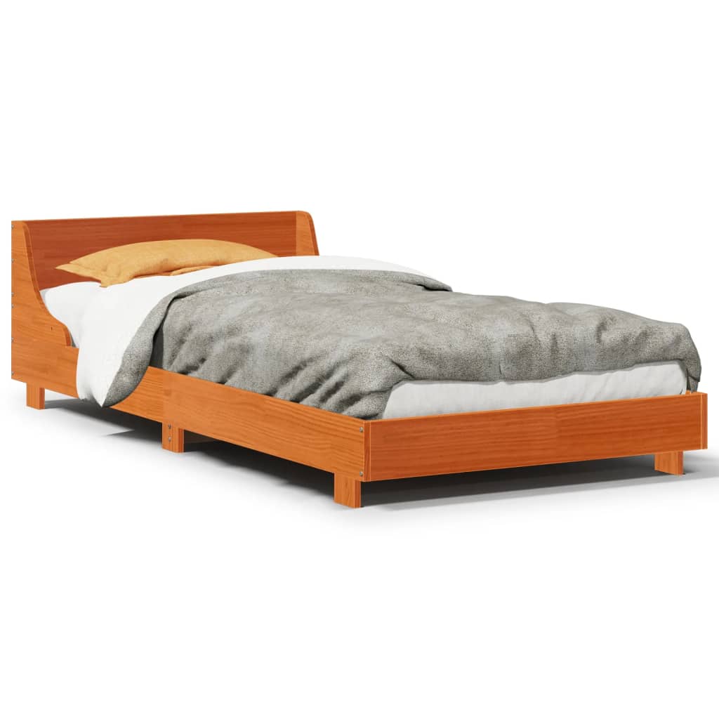 Bedframe zonder matras massief grenenhout wasbruin 100x200 cm is nu te koop bij PeponiXL, paradijselijk wonen!
