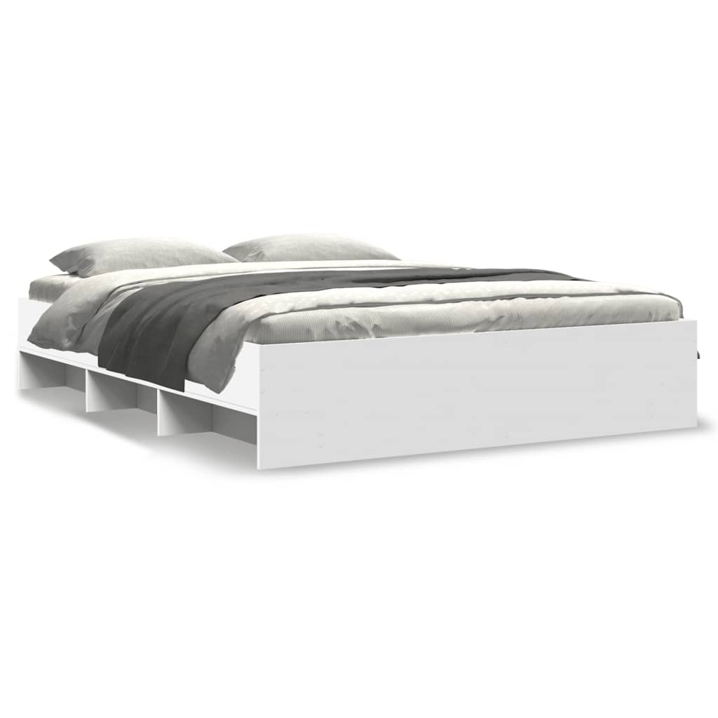 Bedframe bewerkt hout wit 150x200 cm is nu te koop bij PeponiXL, paradijselijk wonen!