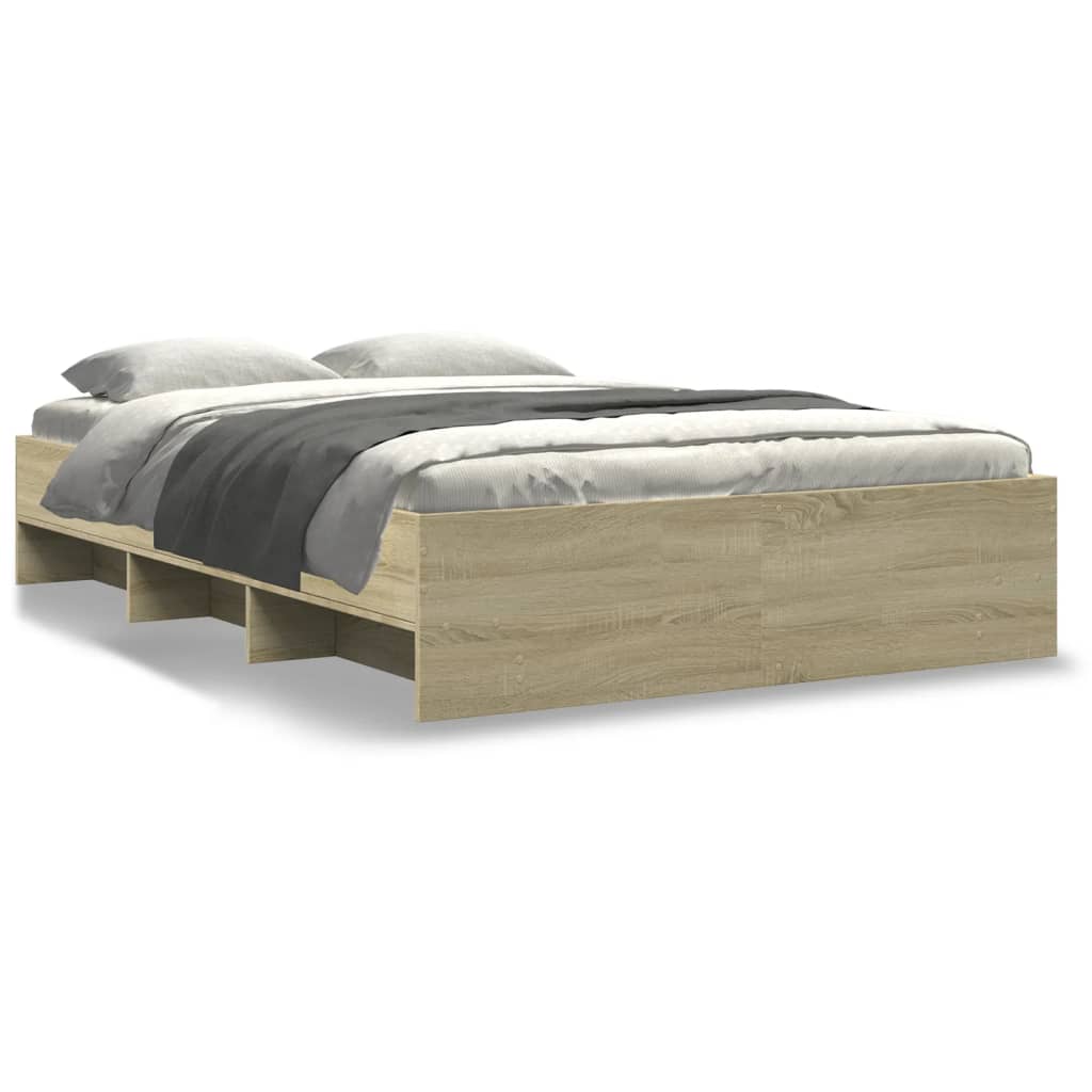 Bedframe zonder matras hout sonoma eikenkleurig 140x200 cm is nu te koop bij PeponiXL, paradijselijk wonen!