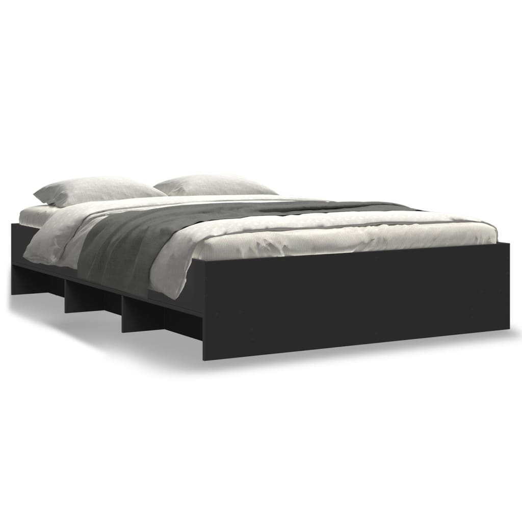 Bedframe bewerkt hout zwart 120x200 cm is nu te koop bij PeponiXL, paradijselijk wonen!
