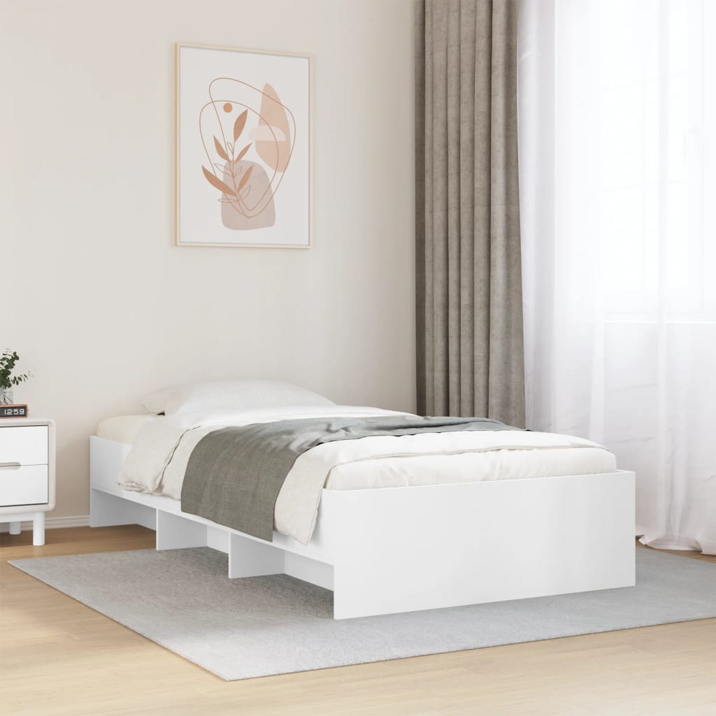 Bedframe bewerkt hout wit 100x200 cm is nu te koop bij PeponiXL, paradijselijk wonen!