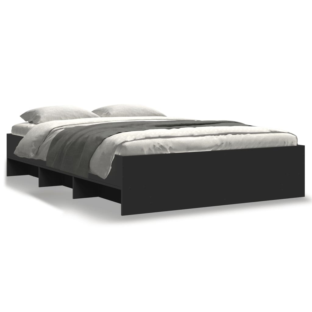 Bedframe bewerkt hout zwart 135x190 cm is nu te koop bij PeponiXL, paradijselijk wonen!