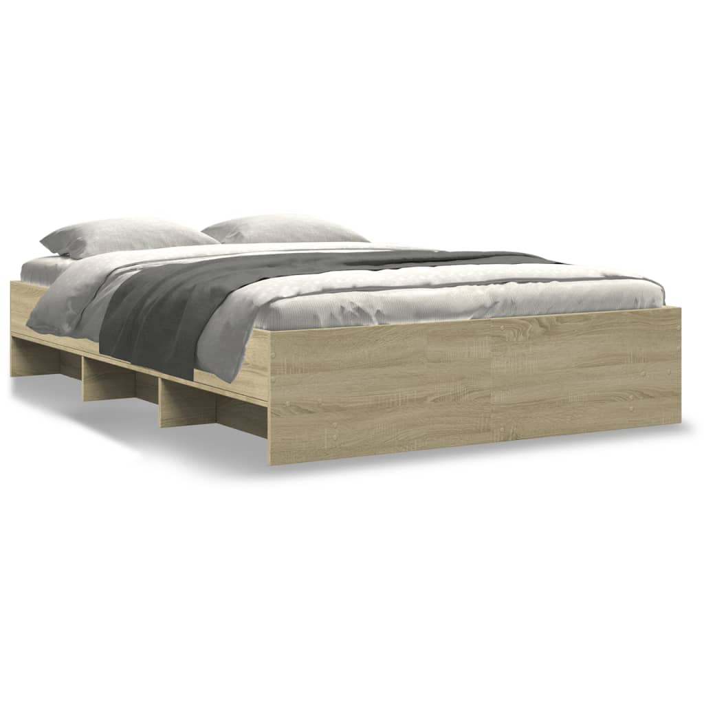 Bedframe zonder matras hout sonoma eikenkleurig 120x190 cm is nu te koop bij PeponiXL, paradijselijk wonen!