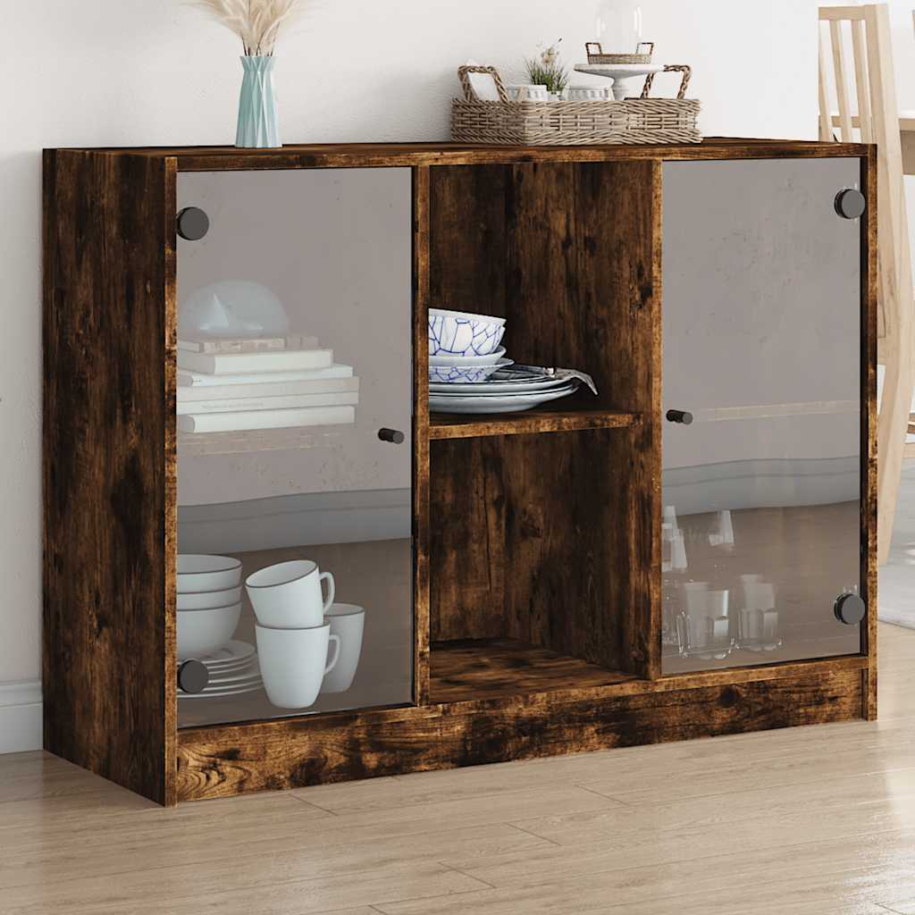 Dressoir 102x37x75,5 cm bewerkt hout gerookt eikenkleurig is nu te koop bij PeponiXL, paradijselijk wonen!