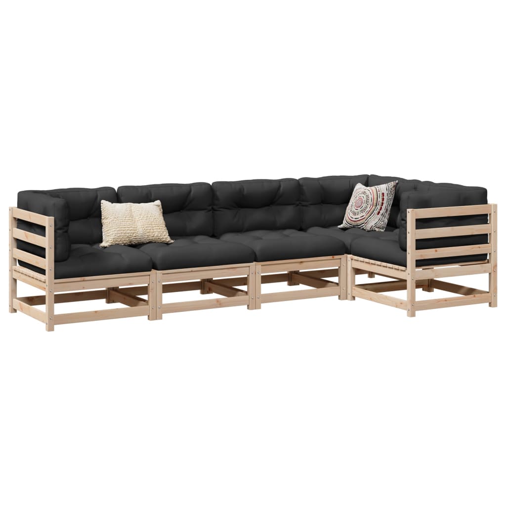 5-delige Loungeset massief grenenhout is nu te koop bij PeponiXL, paradijselijk wonen!