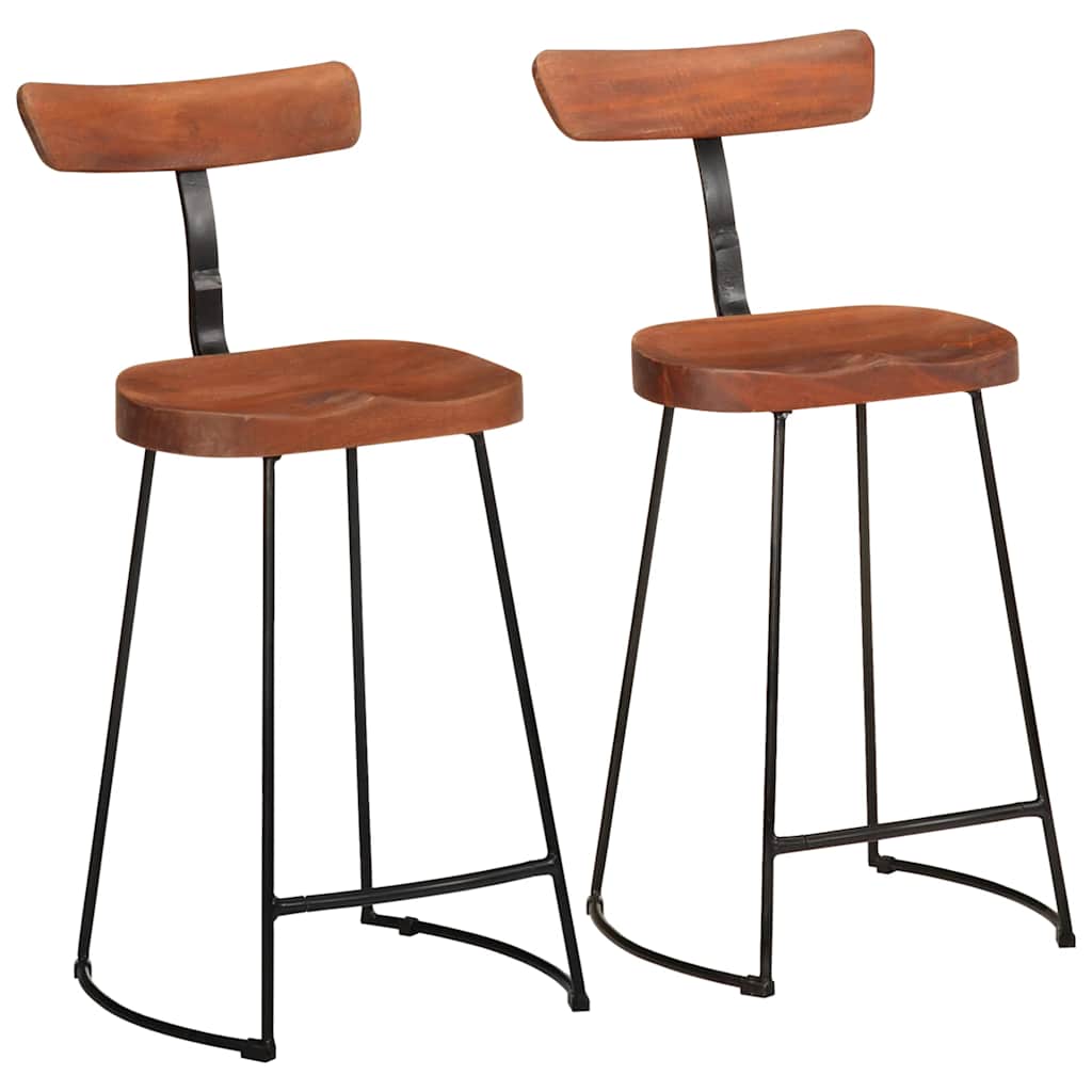 Barkrukken 2 st 49x43x88 cm massief mangohout is nu te koop bij PeponiXL, paradijselijk wonen!
